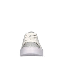 Sneakers in pelle e tessuto 