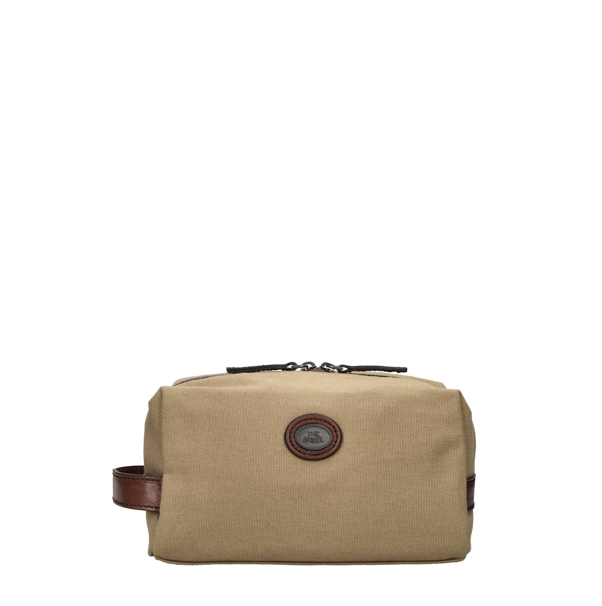 Beauty case in tessuto e pelle 