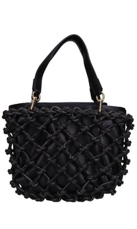 Borsa in ecopelle e strass modello Kobo Knots 