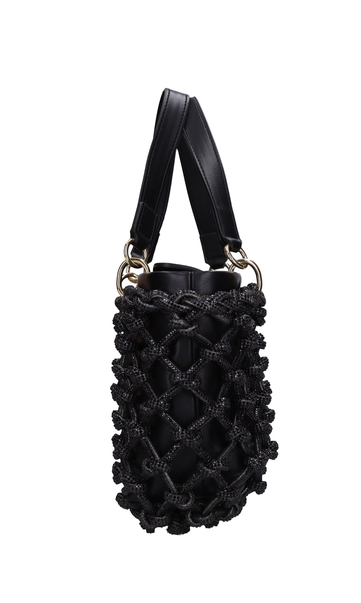 Borsa in ecopelle e strass modello Kobo Knots 