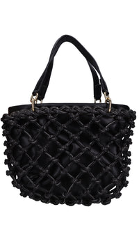 Borsa in ecopelle e strass modello Kobo Knots 
