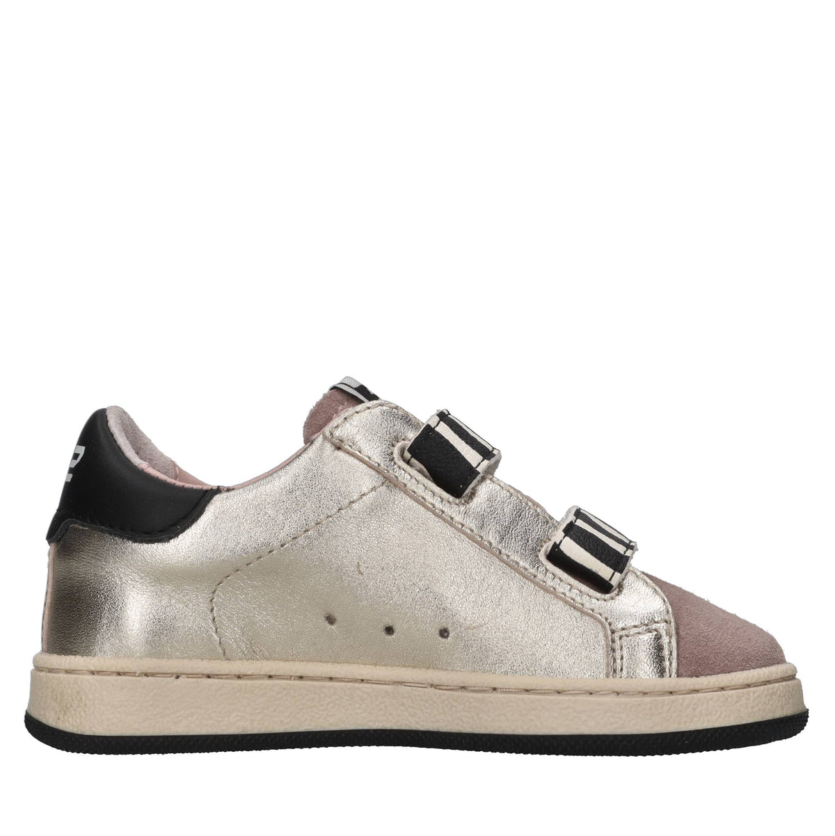 Sneakers in pelle camoscio e glitter 