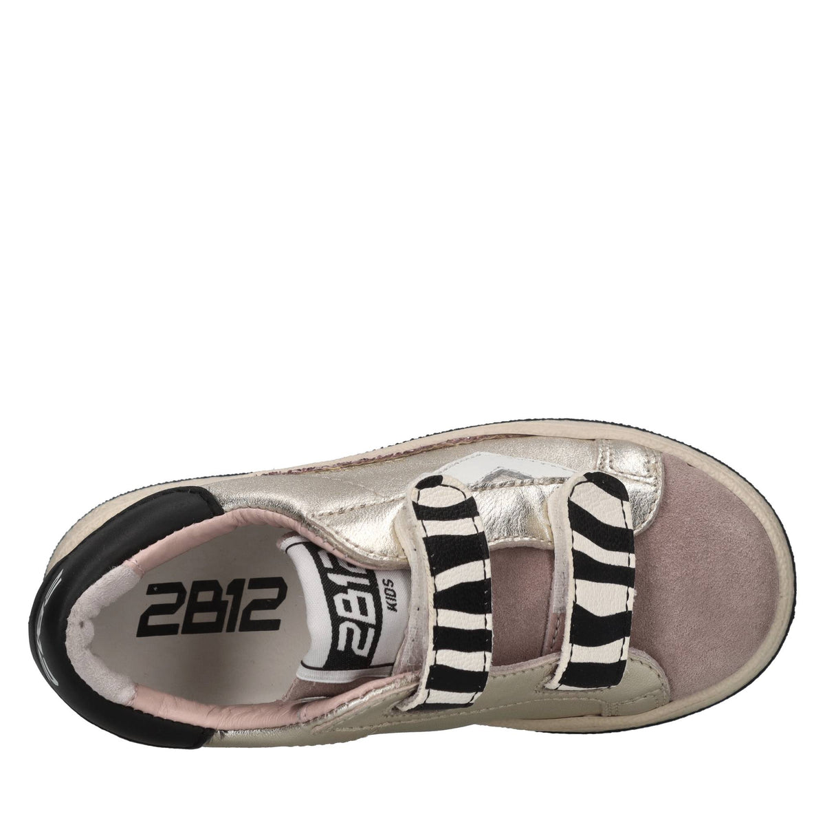 Sneakers in pelle camoscio e glitter 