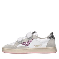 Sneakers in pelle camoscio e glitter 