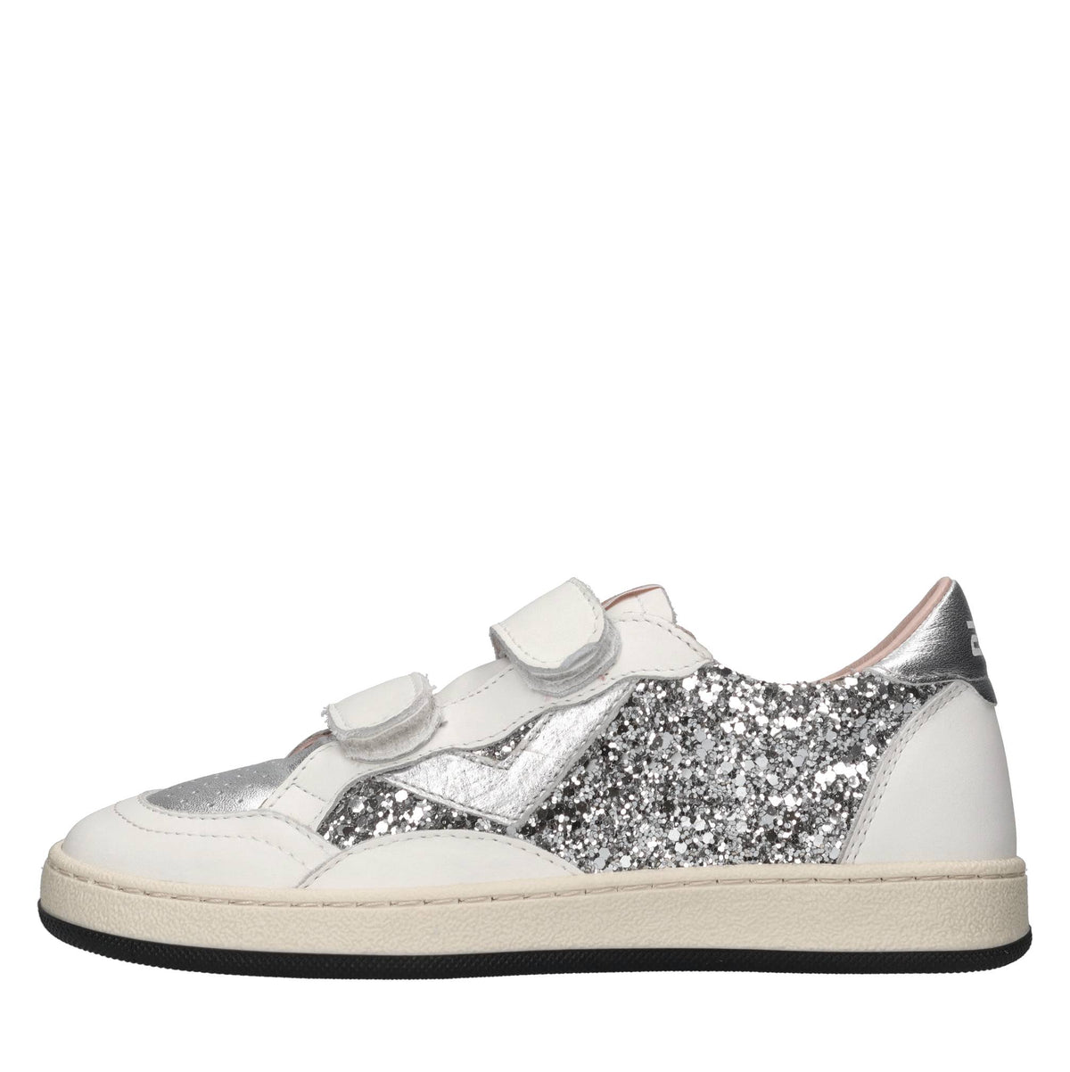 Sneakers in pelle e glitter 