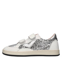 Sneakers in pelle e glitter 