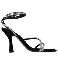 Sandali in velluto e strass 