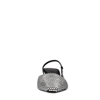 Décolleté slingback in raso e strass 