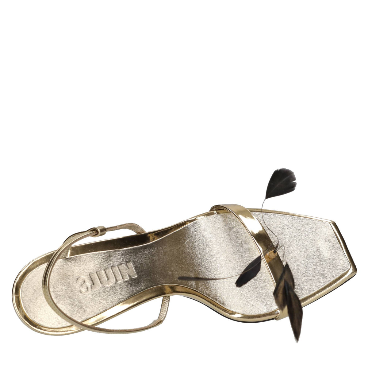 Sandali in pelle e piume 