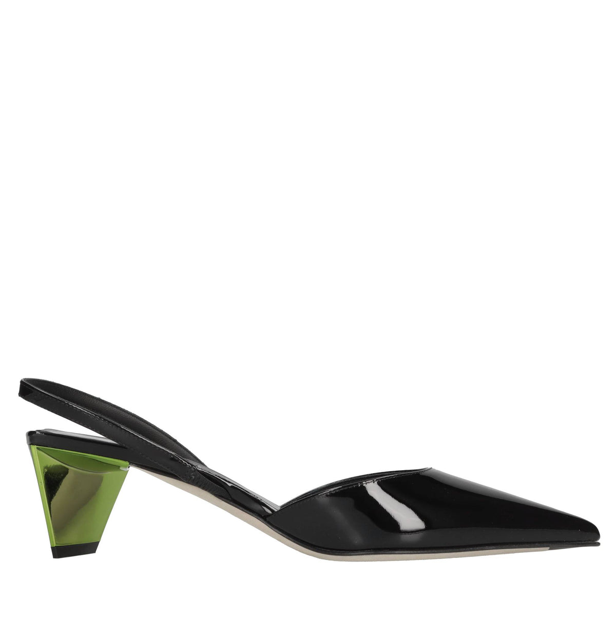 Décolléte slingback in vernice 