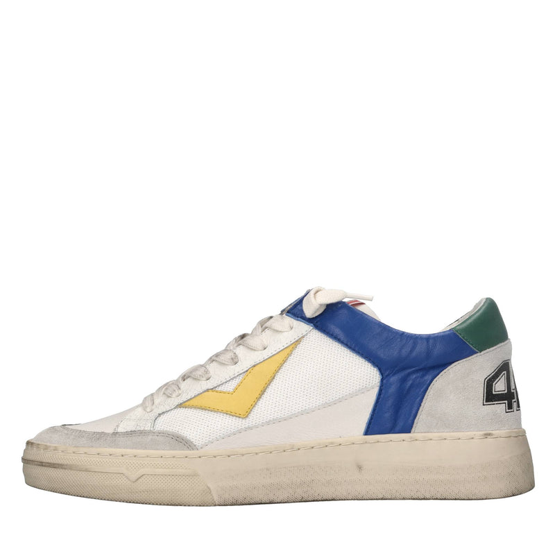 Sneakers in pelle e tessuto 