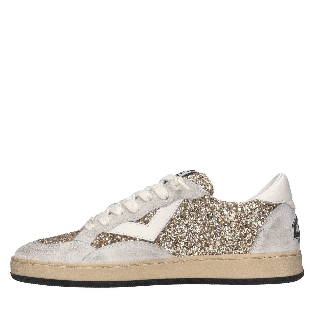 Sneakers in pelle e glitter 