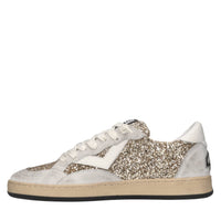 Sneakers in pelle e glitter 