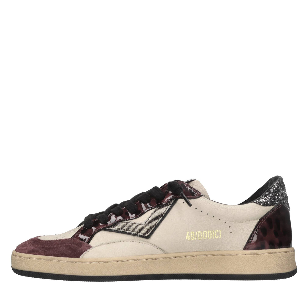Sneakers in pelle e glitter 