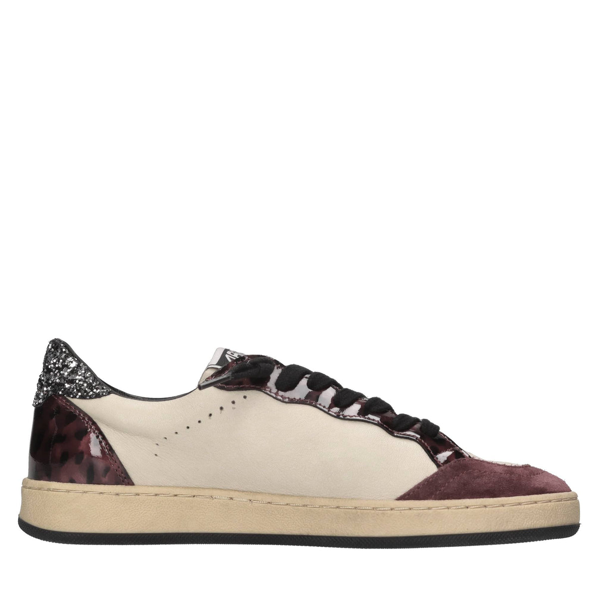 Sneakers in pelle e glitter 