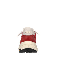 Sneakers in pelle e tessuto 
