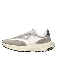 Sneakers in pelle e tessuto 