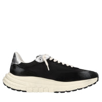 Sneakers in pelle e tessuto 
