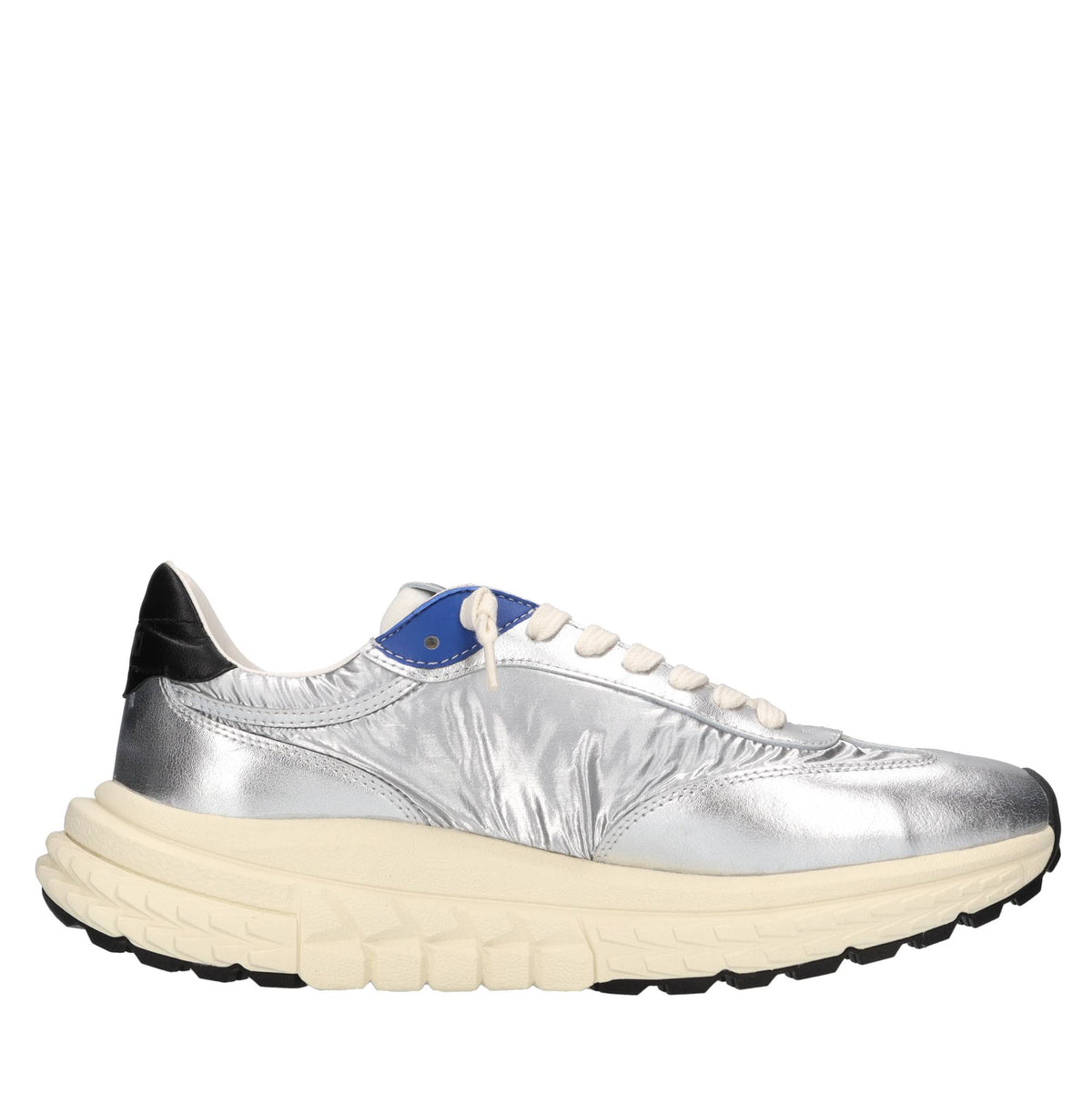 Sneakers in pelle e tessuto 
