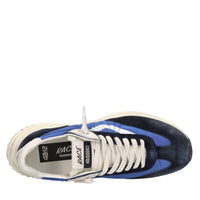Sneakers in pelle e tessuto 