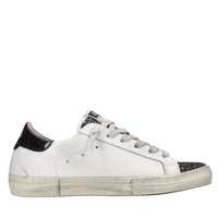 Sneakers in pelle e glitter 