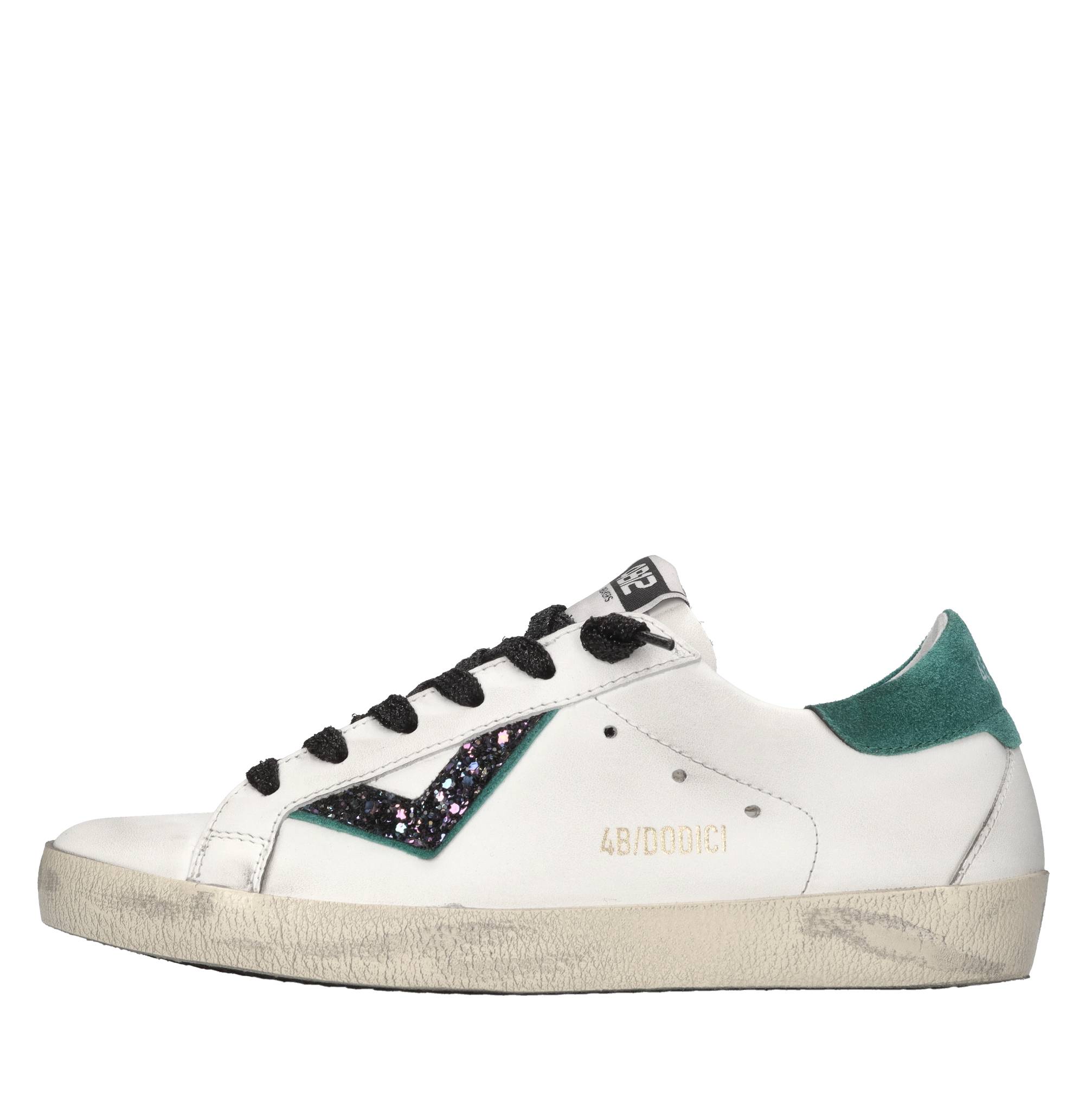 Sneakers in pelle e glitter 