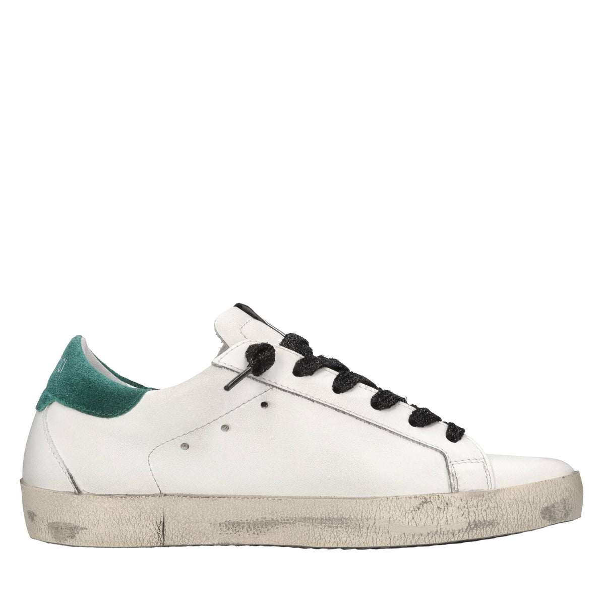 Sneakers in pelle e glitter 