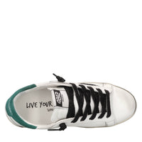 Sneakers in pelle e glitter 