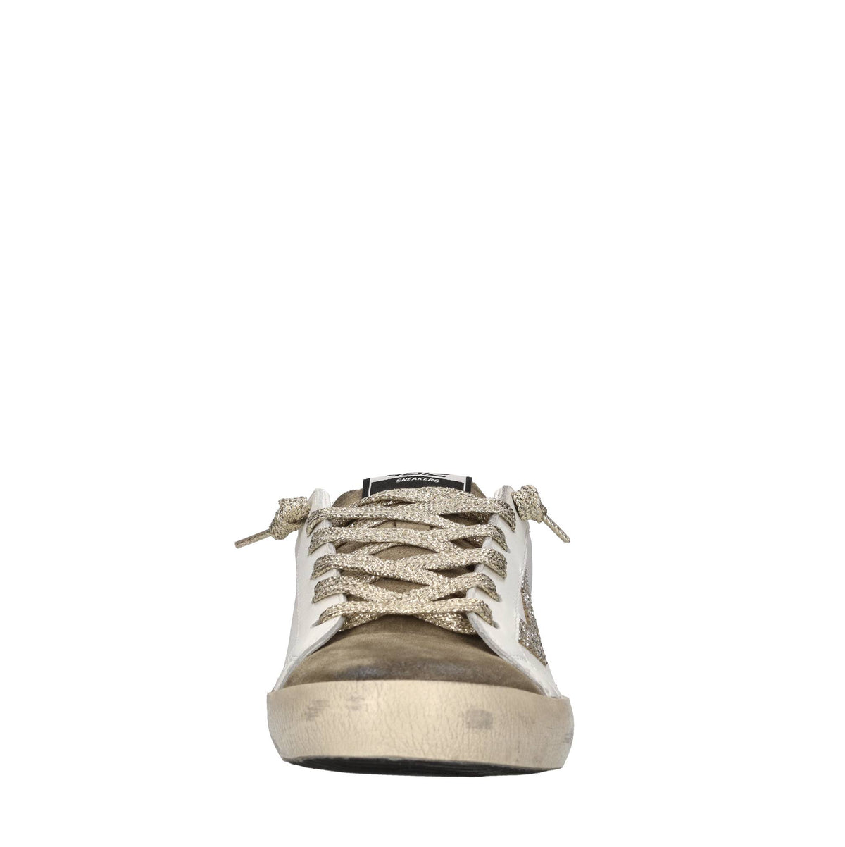 Sneakers in pelle e glitter 