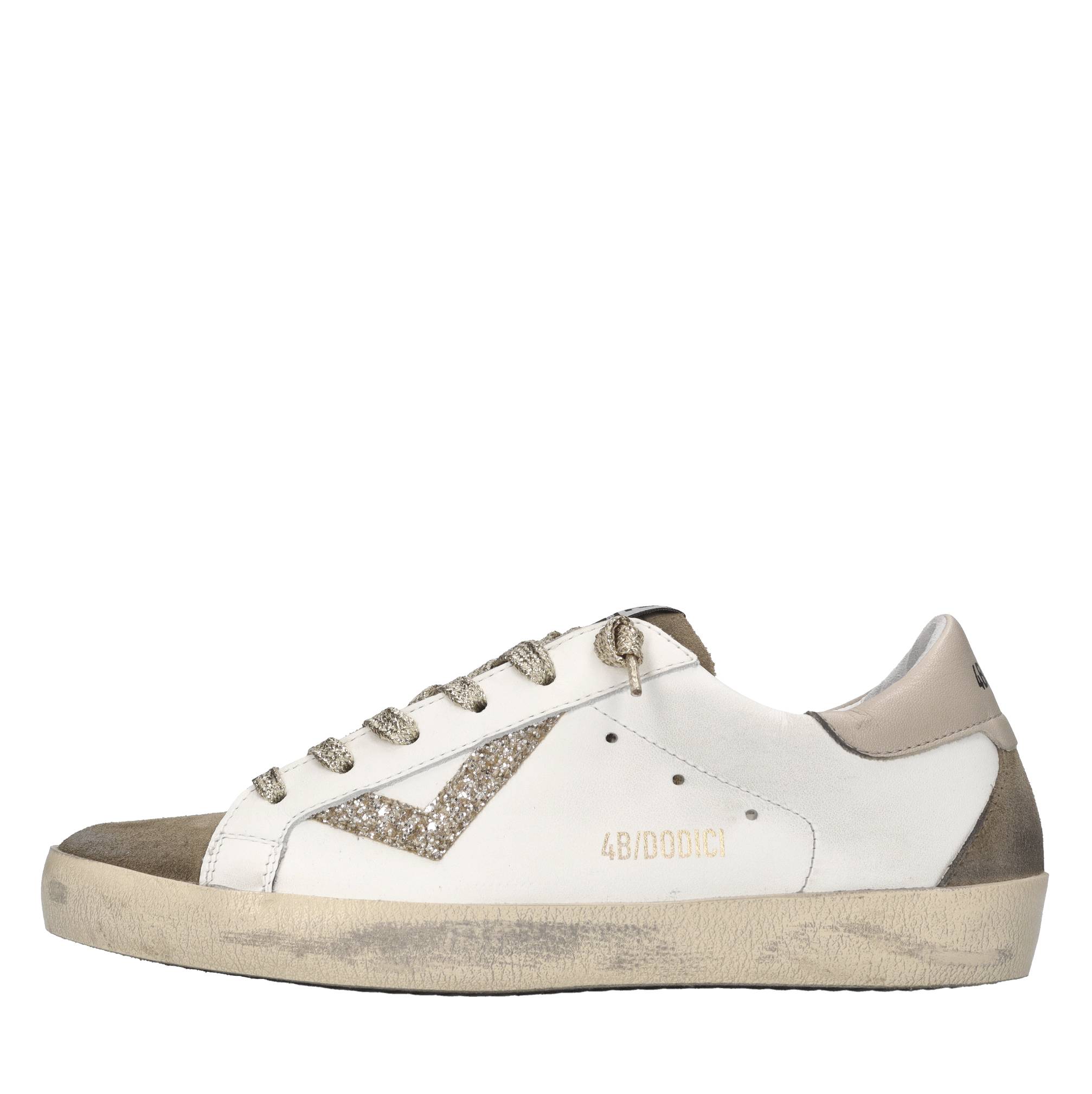 Sneakers in pelle e glitter 