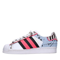 Sneakers in pelle e tessuto 