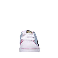 Sneakers in pelle e tessuto 