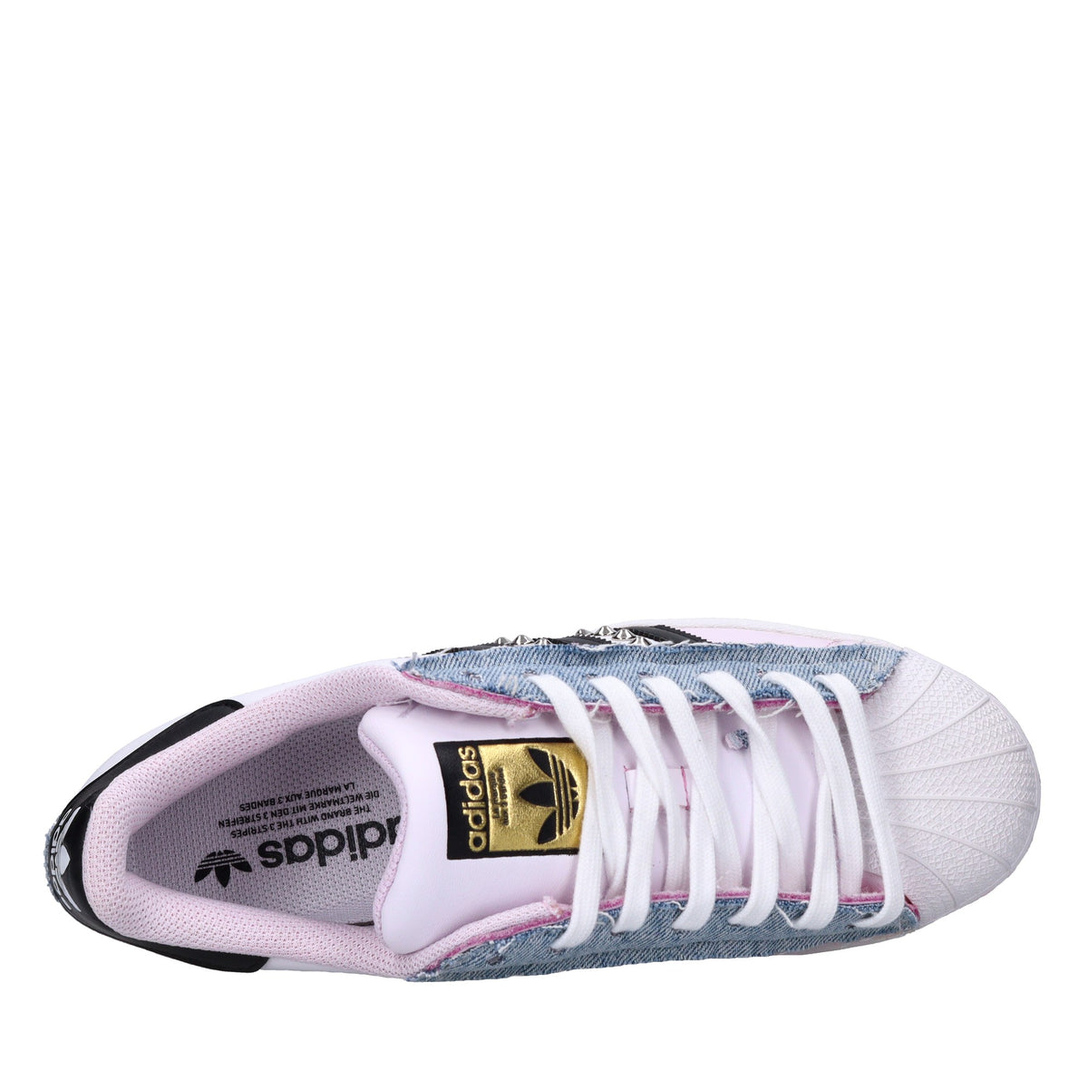 Sneakers in pelle e tessuto 