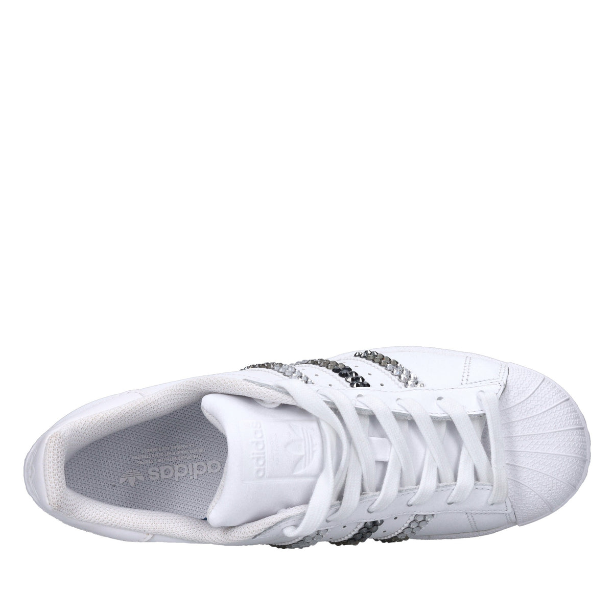 Sneakers in pelle,ecopelle e strass 