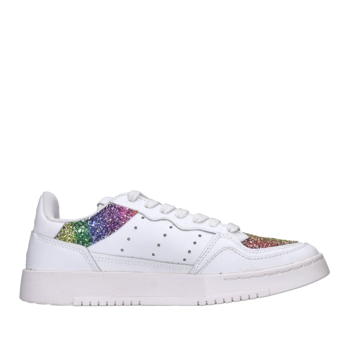 Sneakers in pelle e glitter 
