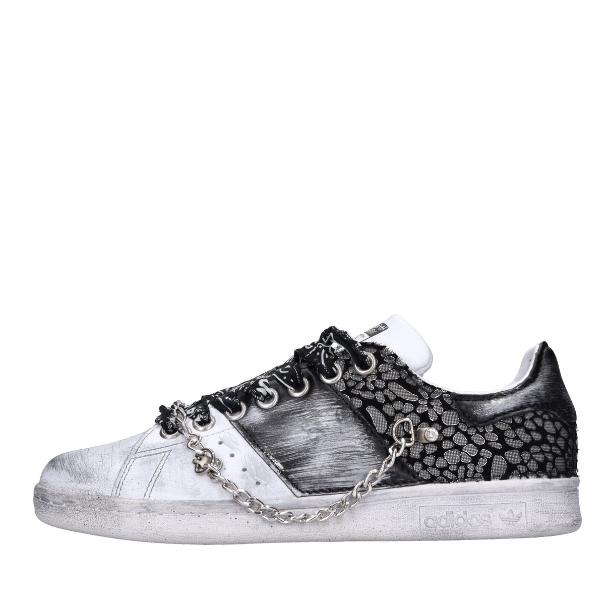 Sneakers in pelle e tessuto 