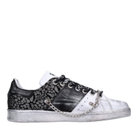 Sneakers in pelle e tessuto 