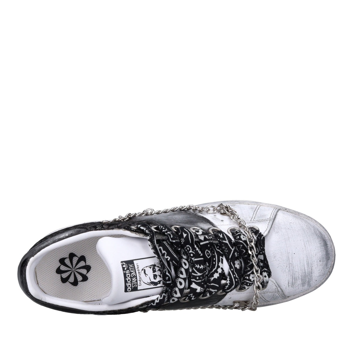 Sneakers in pelle e tessuto 