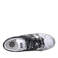 Sneakers in pelle e tessuto 