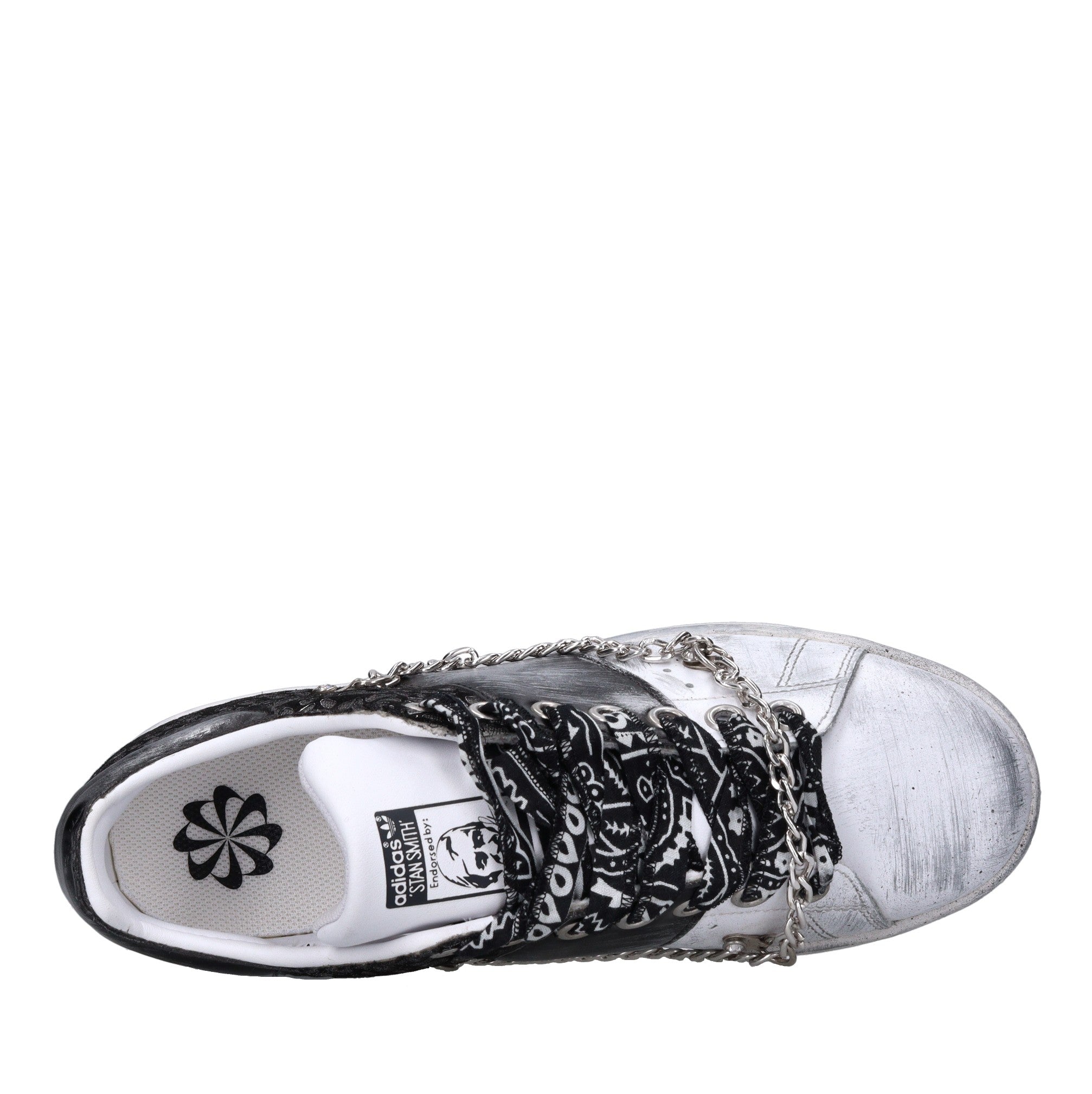 Sneakers in pelle e tessuto 