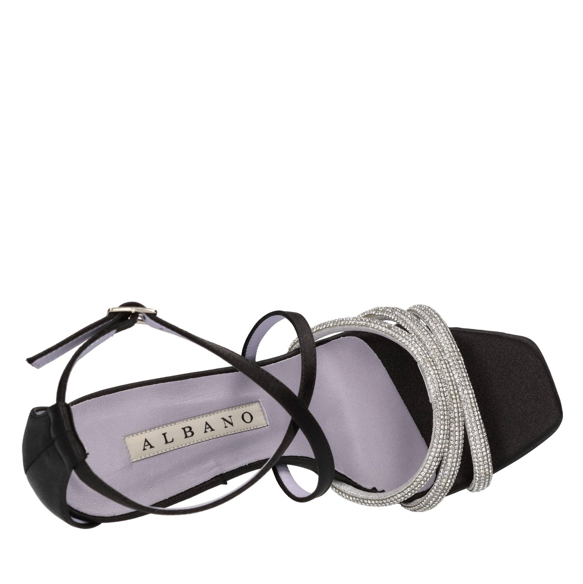 Sandali in raso e strass 