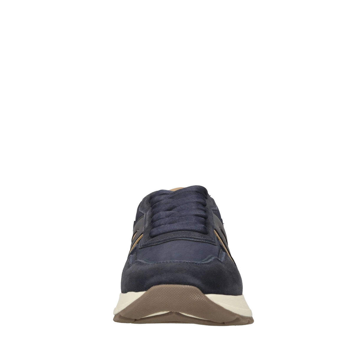 Sneakers in pelle e tessuto 