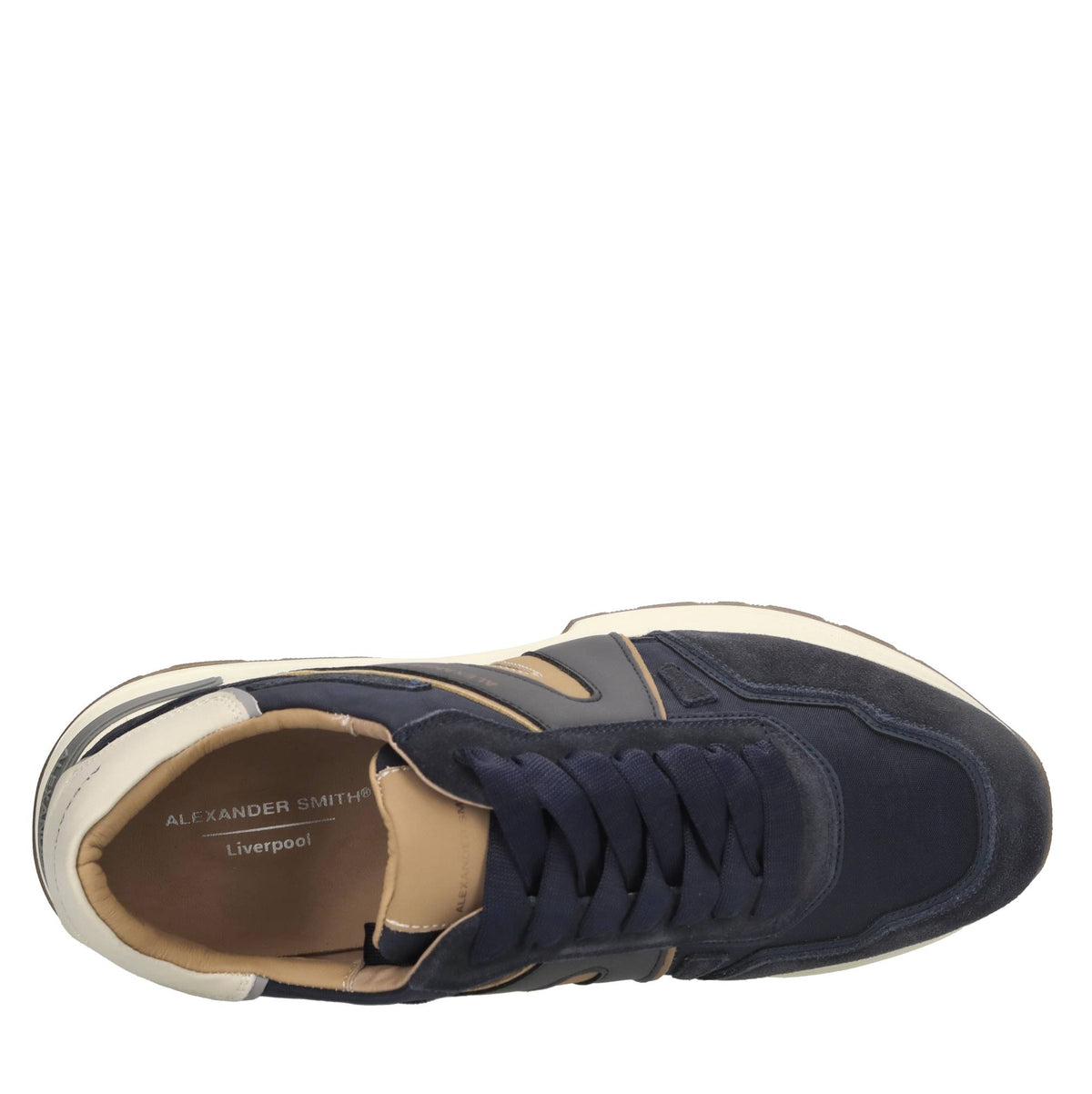 Sneakers in pelle e tessuto 