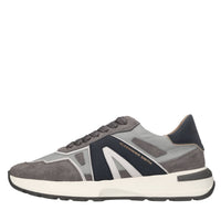 Sneakers in pelle e tessuto 