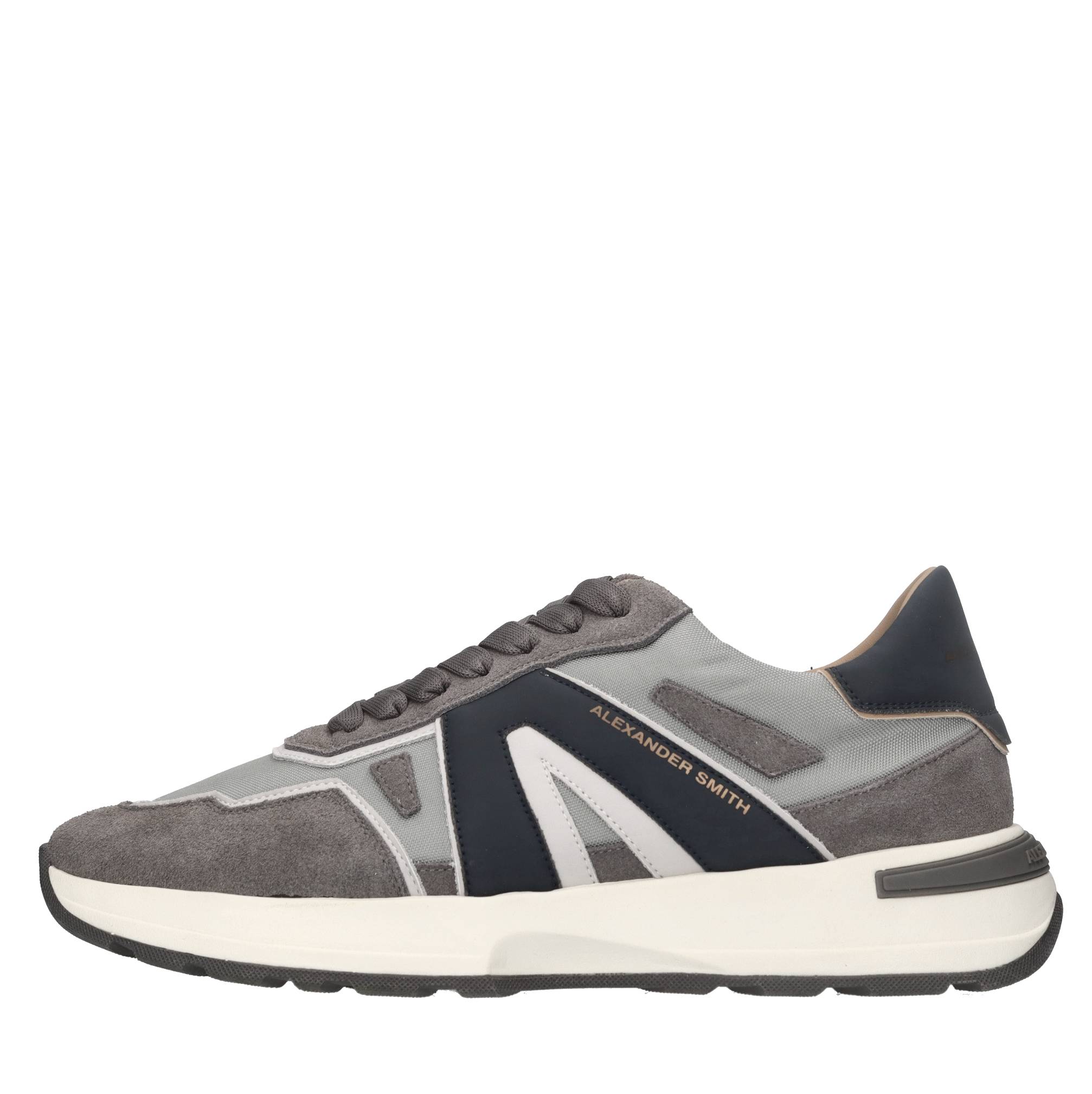 Sneakers in pelle e tessuto 