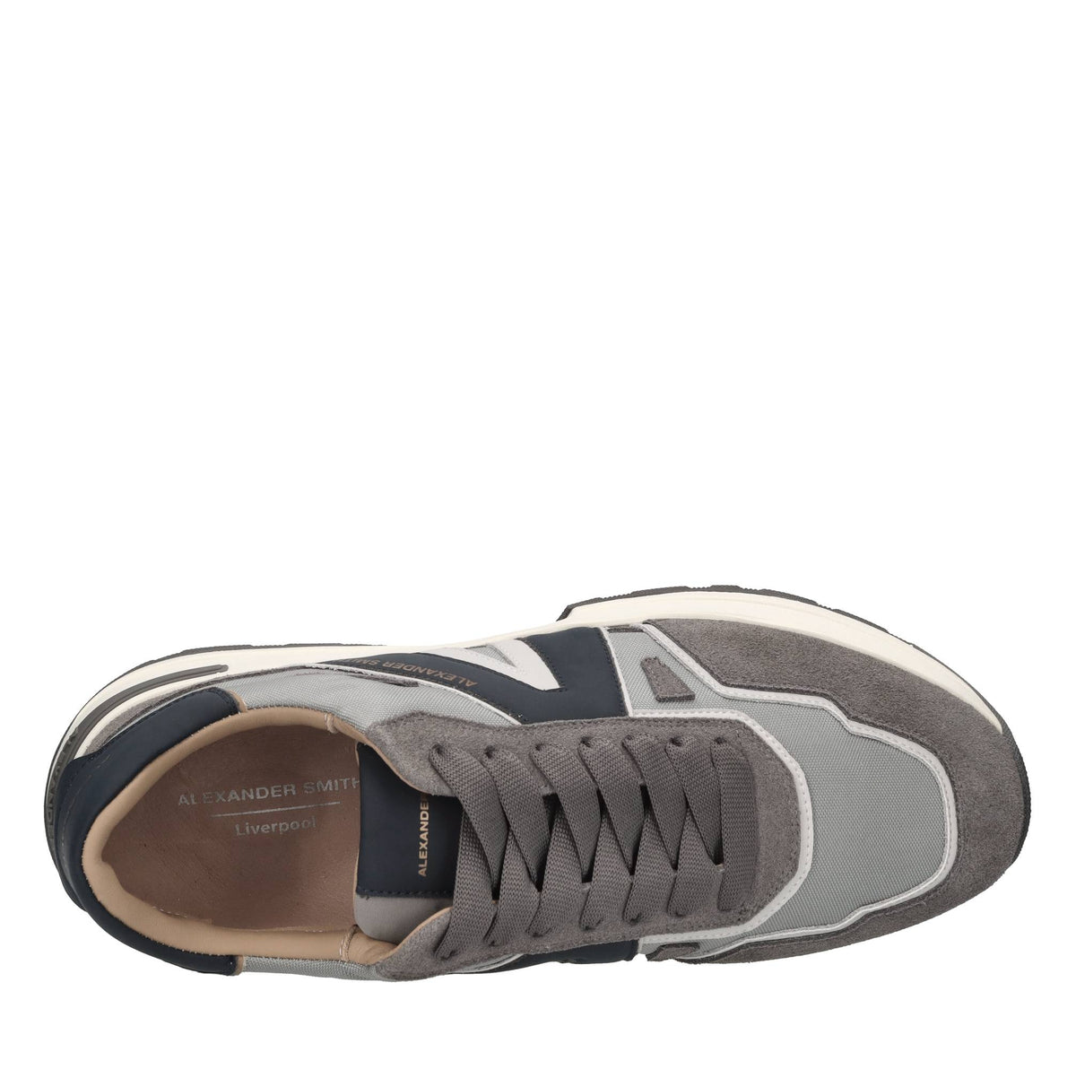 Sneakers in pelle e tessuto 
