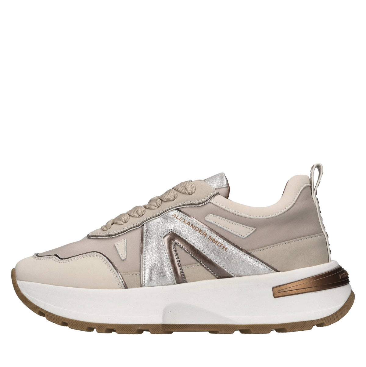 Sneakers in pelle, ecopelle e tessuto 