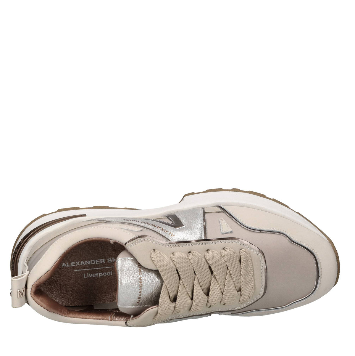Sneakers in pelle, ecopelle e tessuto 