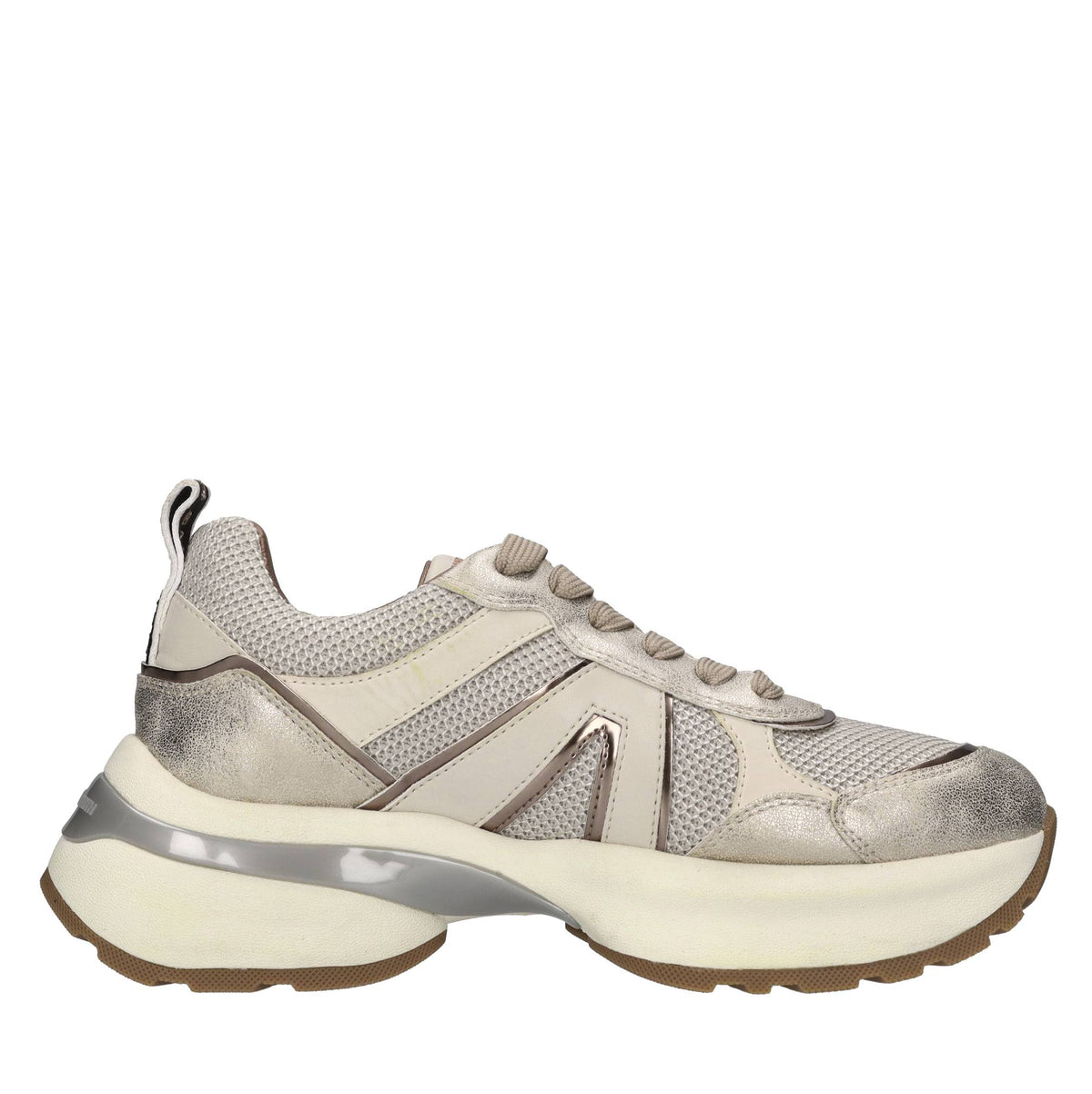 Sneakers in pelle, ecopelle e tessuto 