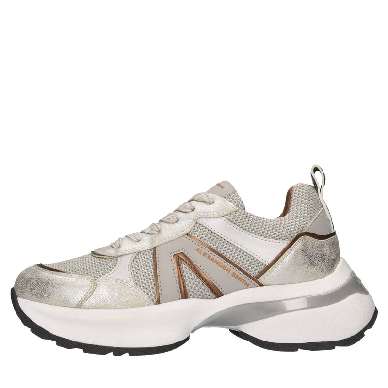 Sneakers in pelle, ecopelle e tessuto 